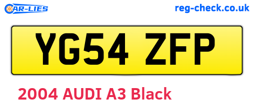 YG54ZFP are the vehicle registration plates.