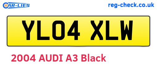 YL04XLW are the vehicle registration plates.