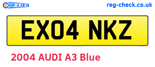 EX04NKZ are the vehicle registration plates.