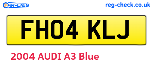 FH04KLJ are the vehicle registration plates.