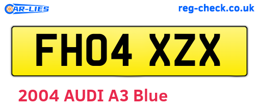 FH04XZX are the vehicle registration plates.
