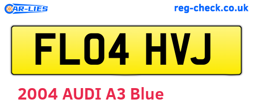 FL04HVJ are the vehicle registration plates.