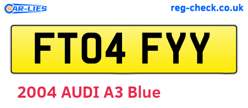 FT04FYY are the vehicle registration plates.