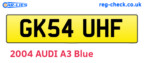 GK54UHF are the vehicle registration plates.