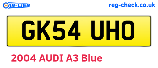 GK54UHO are the vehicle registration plates.