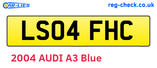 LS04FHC are the vehicle registration plates.