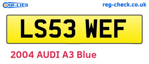 LS53WEF are the vehicle registration plates.