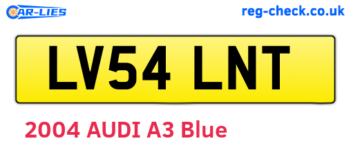 LV54LNT are the vehicle registration plates.