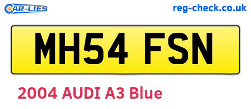 MH54FSN are the vehicle registration plates.