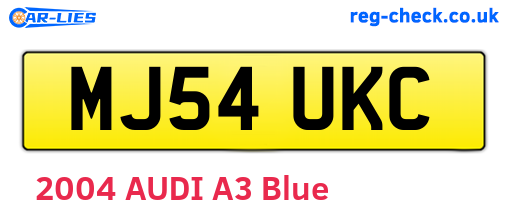 MJ54UKC are the vehicle registration plates.