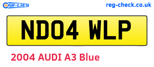ND04WLP are the vehicle registration plates.