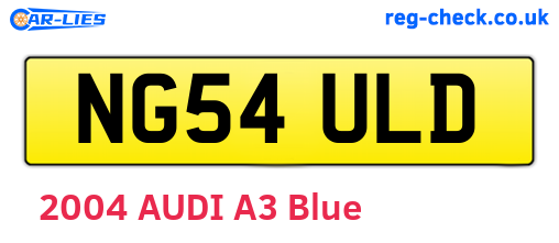 NG54ULD are the vehicle registration plates.