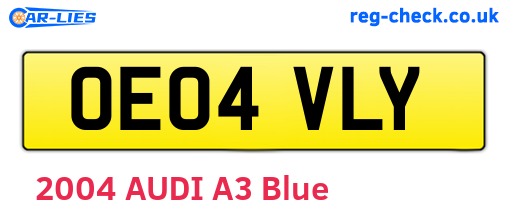 OE04VLY are the vehicle registration plates.