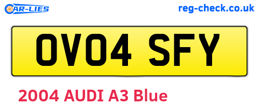 OV04SFY are the vehicle registration plates.