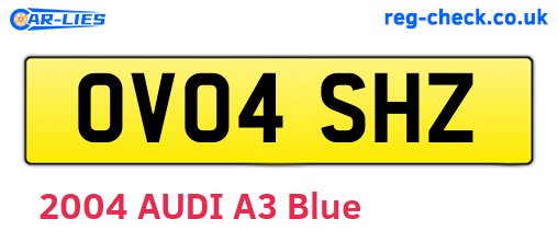 OV04SHZ are the vehicle registration plates.