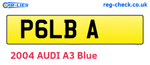 P6LBA are the vehicle registration plates.