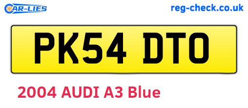 PK54DTO are the vehicle registration plates.