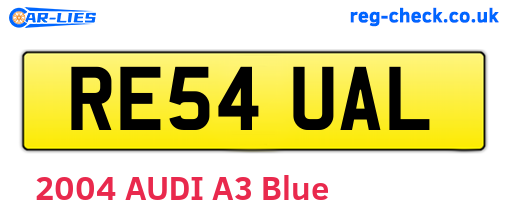 RE54UAL are the vehicle registration plates.