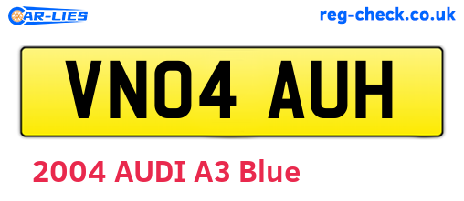 VN04AUH are the vehicle registration plates.