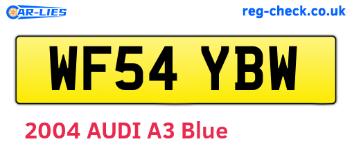 WF54YBW are the vehicle registration plates.