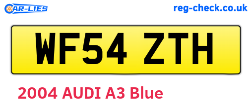WF54ZTH are the vehicle registration plates.