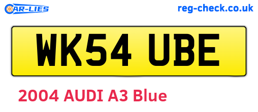 WK54UBE are the vehicle registration plates.