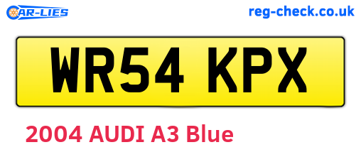 WR54KPX are the vehicle registration plates.