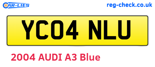 YC04NLU are the vehicle registration plates.