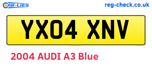 YX04XNV are the vehicle registration plates.