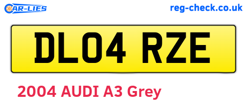 DL04RZE are the vehicle registration plates.