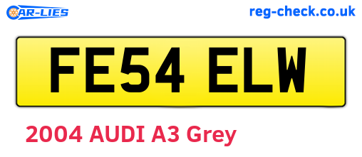 FE54ELW are the vehicle registration plates.