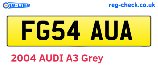 FG54AUA are the vehicle registration plates.