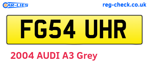 FG54UHR are the vehicle registration plates.