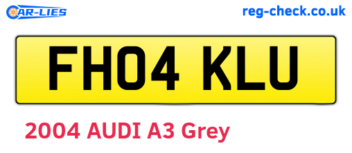 FH04KLU are the vehicle registration plates.
