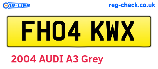 FH04KWX are the vehicle registration plates.