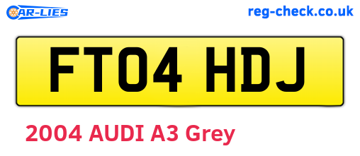 FT04HDJ are the vehicle registration plates.