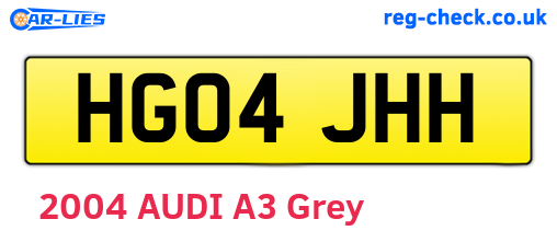 HG04JHH are the vehicle registration plates.