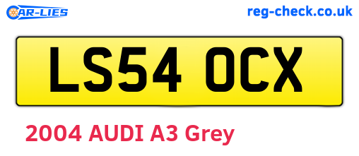LS54OCX are the vehicle registration plates.