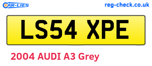 LS54XPE are the vehicle registration plates.