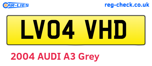 LV04VHD are the vehicle registration plates.