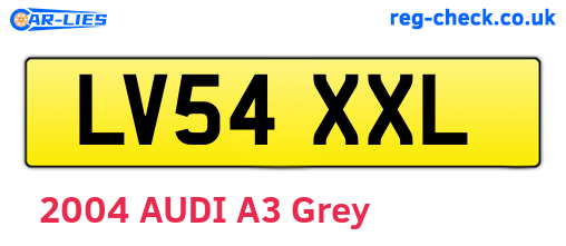 LV54XXL are the vehicle registration plates.