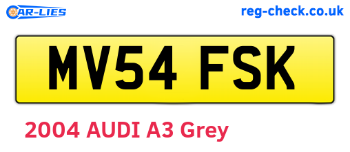 MV54FSK are the vehicle registration plates.