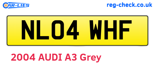 NL04WHF are the vehicle registration plates.