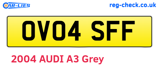 OV04SFF are the vehicle registration plates.