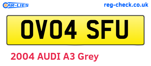 OV04SFU are the vehicle registration plates.