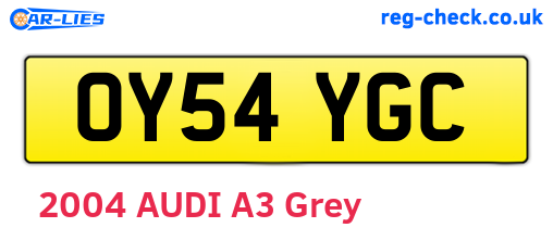 OY54YGC are the vehicle registration plates.