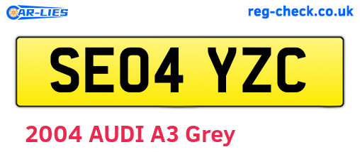 SE04YZC are the vehicle registration plates.