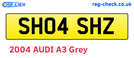SH04SHZ are the vehicle registration plates.