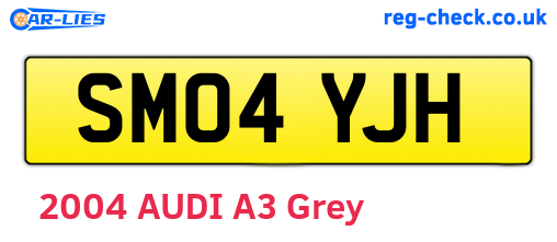 SM04YJH are the vehicle registration plates.