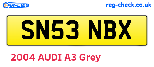 SN53NBX are the vehicle registration plates.